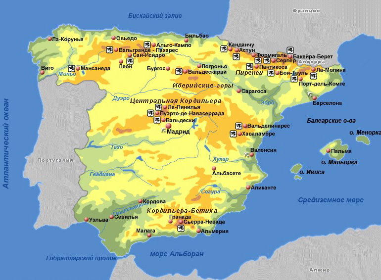 Карта Испании