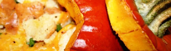 Фаршированная тыква с мясом, овощами и сыром